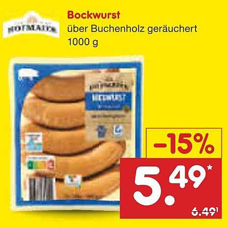 Bockwurst über Buchenholz geräuchert 1000 g