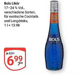 Bols Likör 0,5 l 17–24 % Vol., verschiedene Sorten, für Cocktails und Longdrinks