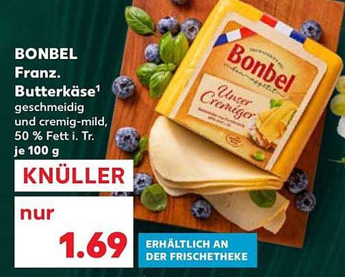BONBEL Franz. Butterkäse 50 % Fett i. Tr. je 100 g