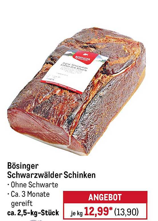 Bösinger Schwarzwälder Schinken – 2,5-kg-Stück, ca. 3 Monate gereift