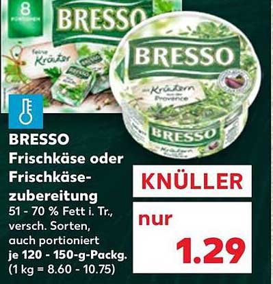Bresso Frischkäse oder Frischkäse-Zubereitung
