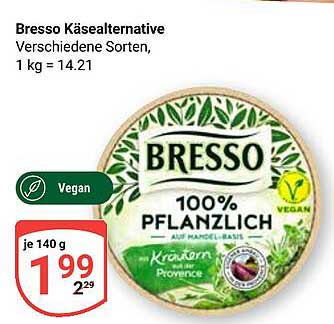 Bresso Käsealternative - 100% pflanzlich auf Mandelbasis