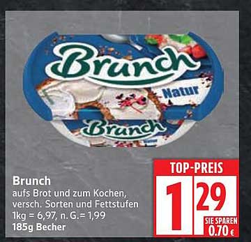 Brunch auf Brot und zum Kochen - verschiedene Sorten und Fettstufen