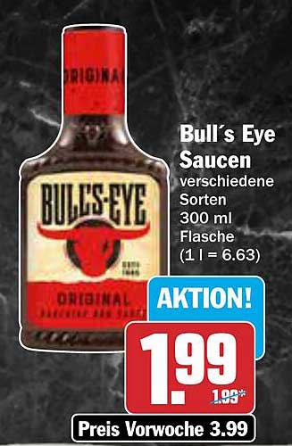Bull's Eye Saucen verschiedene Sorten 300 ml Flasche