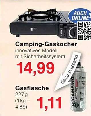 Camping-Gaskochner innovatives Modell mit Sicherheitssystem