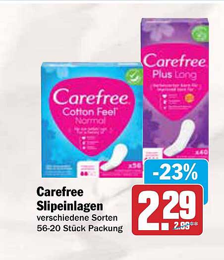 Carefree Slipeinlagen verschiedene Sorten 56-20 Stück Packung