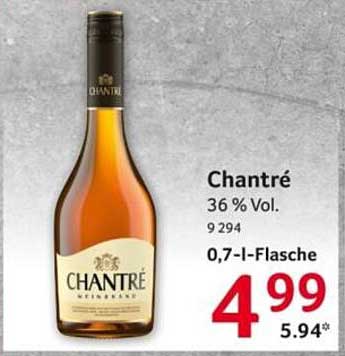 Chantré Weinbrand 0,7 l Flasche