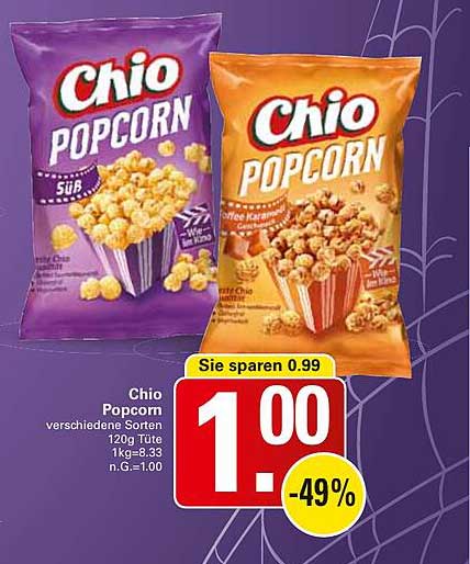 Chio Popcorn verschiedene Sorten 120g Tüte