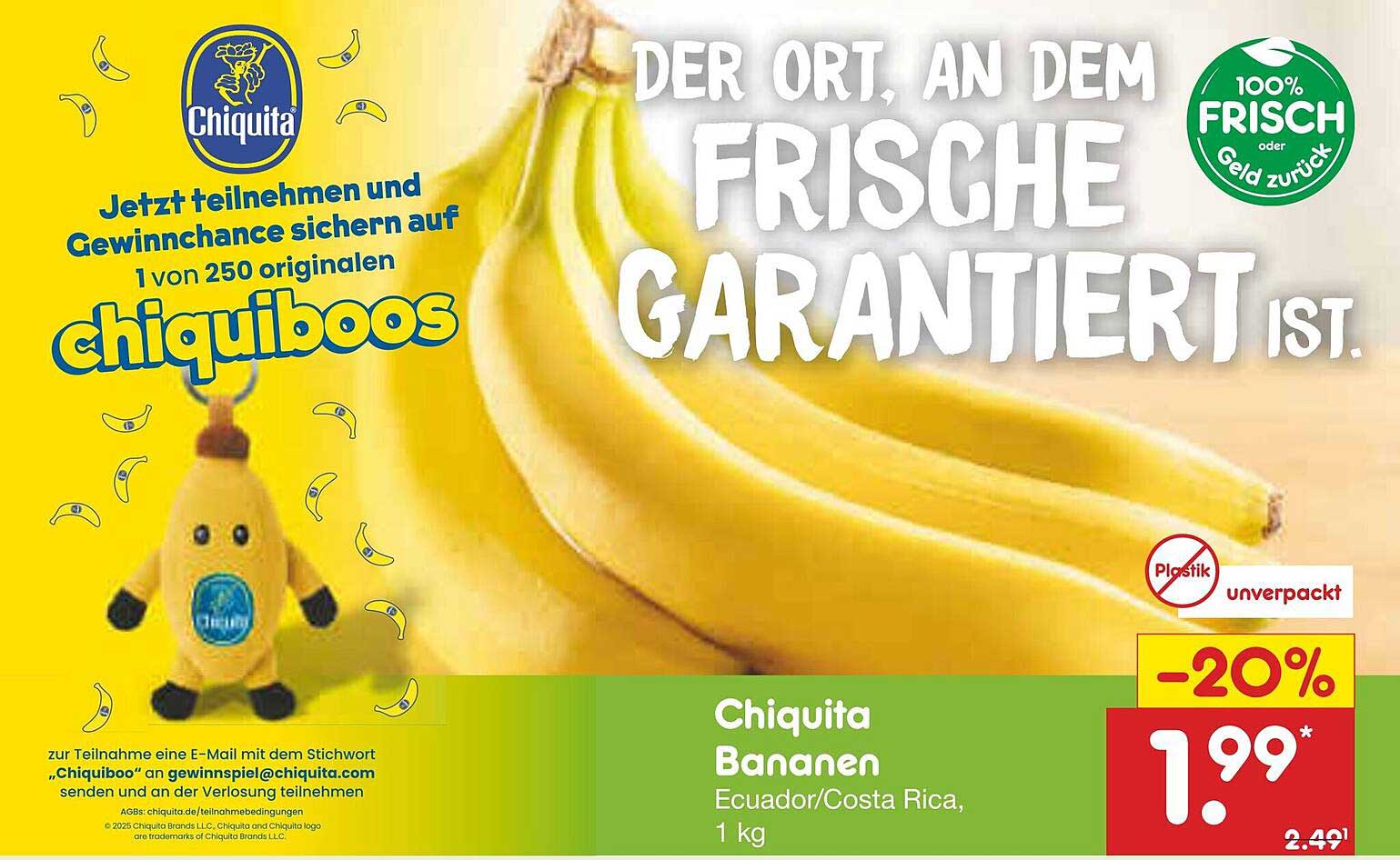 Chiquita Bananen 1 kg - jetzt nur 1,99 €