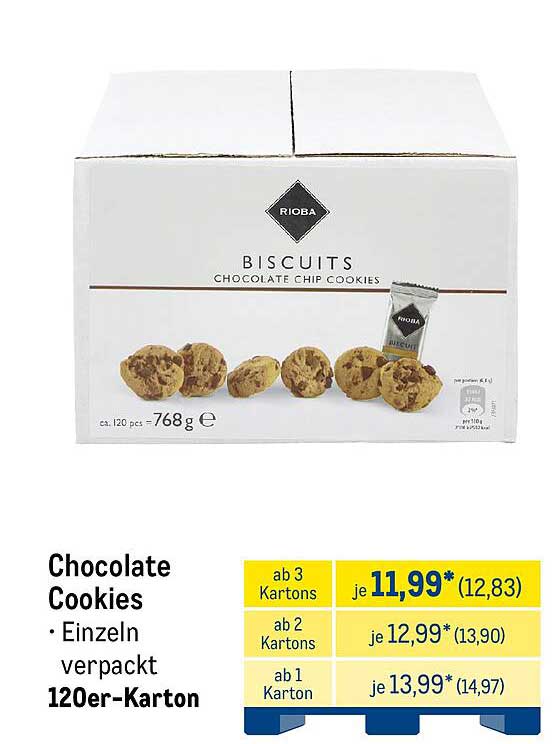 Chocolate Chip Cookies von Rioba – 120er-Karton