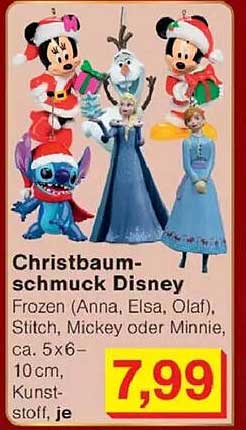 Christbaumschmuck Disney - Frozen, Stitch, Mickey oder Minnie