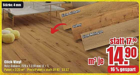 Click-Vinyl Eiche Brisbane, Sydney und Wellington - 16 % gespart!