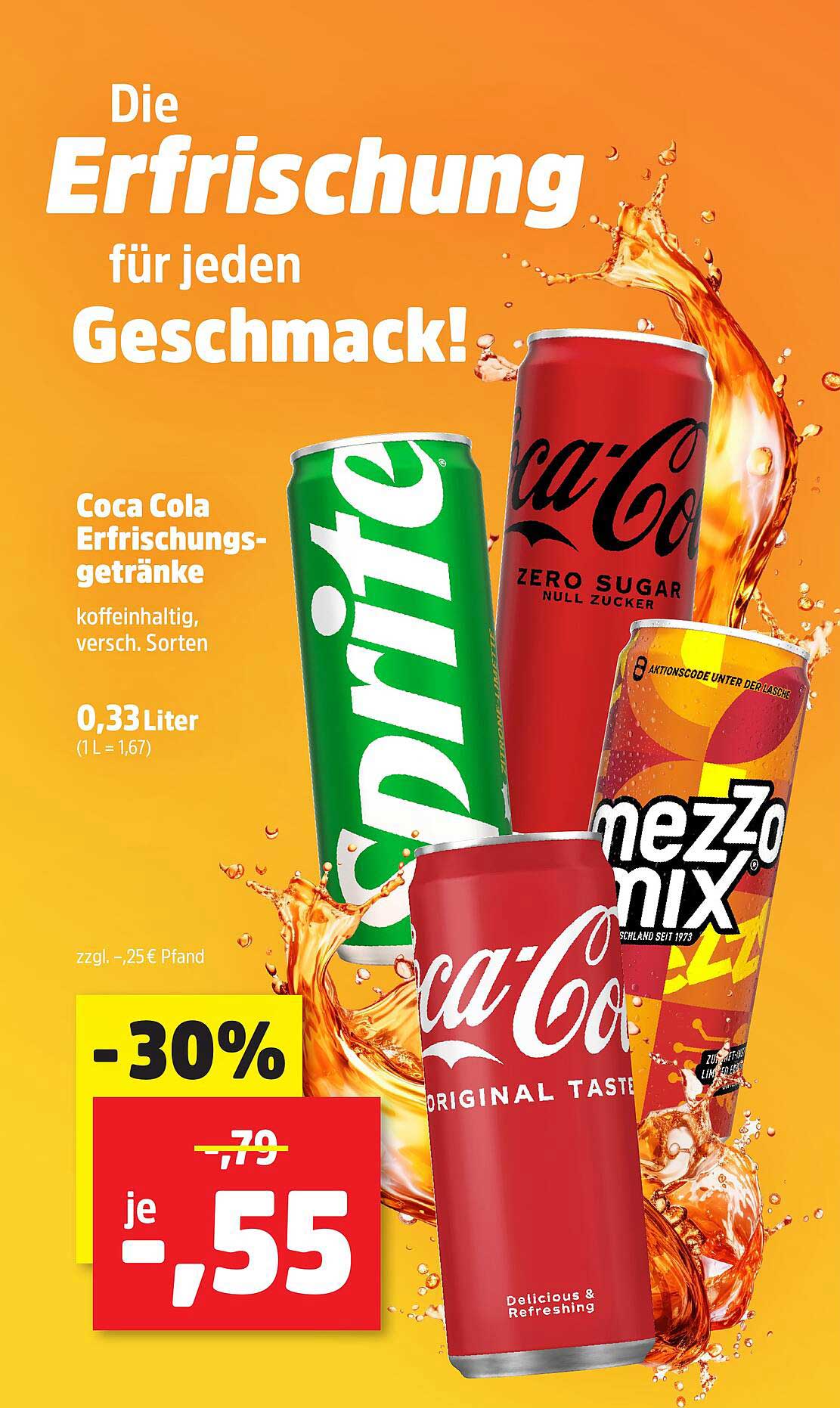 Coca Cola Erfrischungsgetränke 0,33 Liter - Vielfältiger Genuss mit 30% Rabatt!