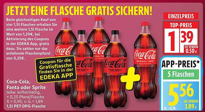 Coca-Cola, Fanta oder Sprite – jetzt eine Flasche gratis sichern!