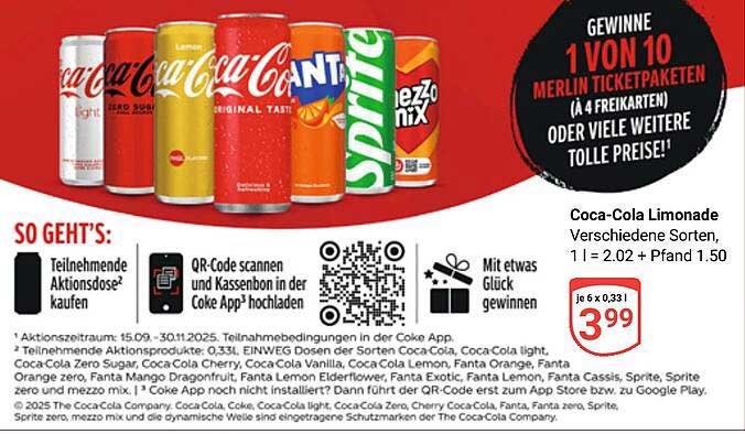 Coca-Cola Limonade Verschiedene Sorten