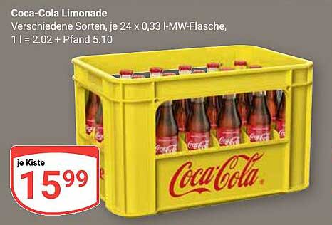 Coca-Cola Limonade, verschiedene Sorten, je 24 x 0,33 l-MW-Flasche