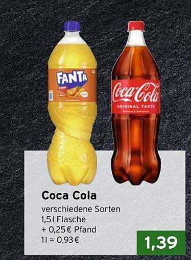 Coca Cola - verschiedene Sorten 1,5 l Flasche