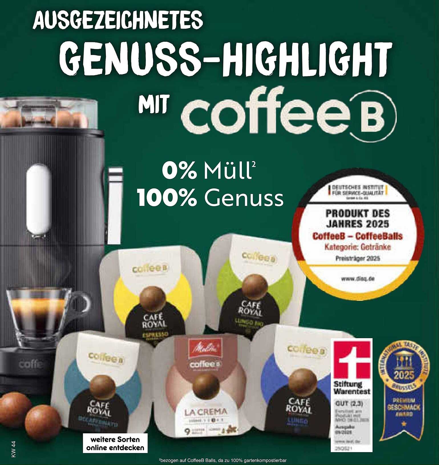 coffeeB - Genuss-Highlight für Kaffeeliebhaber