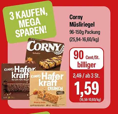 Corny Müsliriegel 96-150g Packung