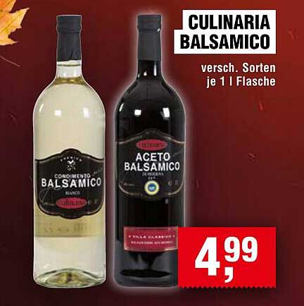 CULINARIA BALSAMICO - verschiedene Sorten je 1 l Flasche
