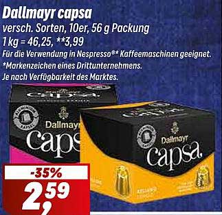 Dallmayr capsa Kaffeekapseln, 10er Packung, 56g