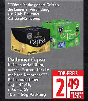 Dallmayr Capsa Kaffeekapseln - Top-Preis!