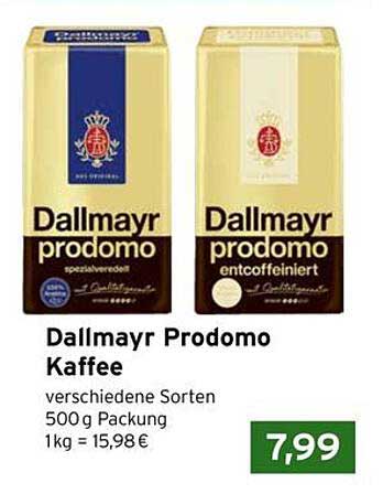 Dallmayr Prodomo Kaffee 500g Packung