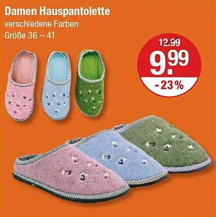 Damen Hauspantoletten in verschiedenen Farben