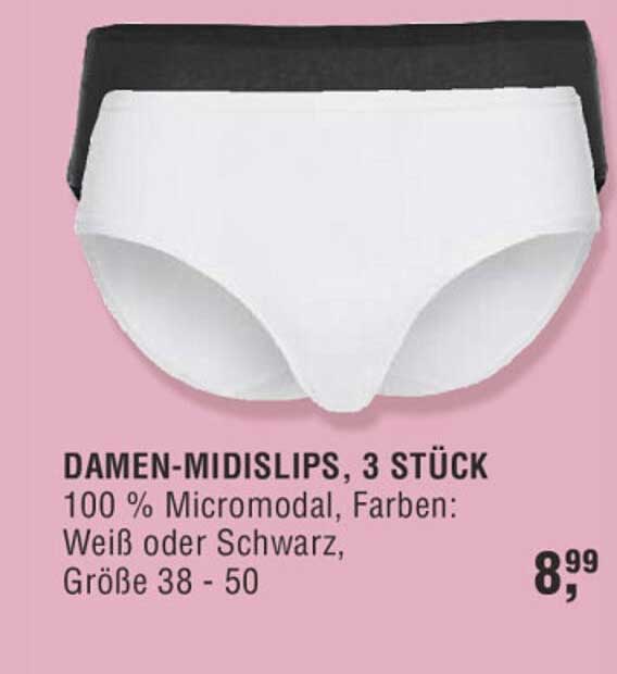 DAMEN-MIDISLIPS, 3 STÜCK