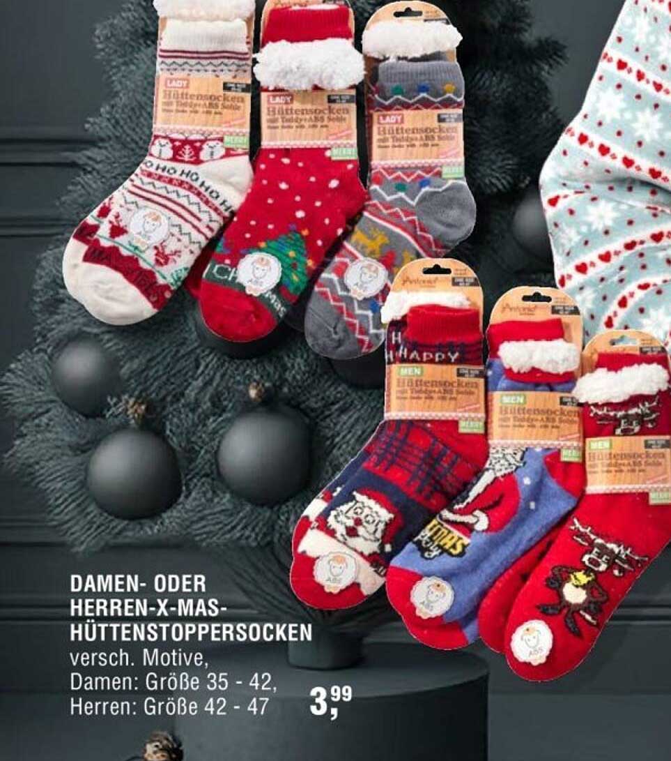 Damen- oder Herren-X-Mas-Hüttentoppersocken