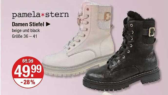 Damen Stiefel von pamela*stern in beige und black