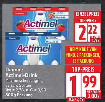 Danone Actimel-Drink - Milchmischgetränk in verschiedenen Sorten