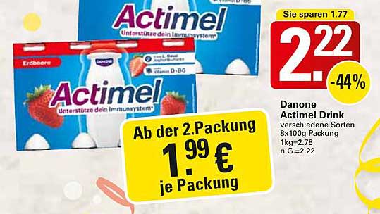 Danone Actimel Drink - verschiedene Sorten 8x100g