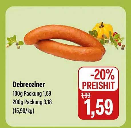 Debreciner – 20% Preisreduzierung auf die 100g Packung
