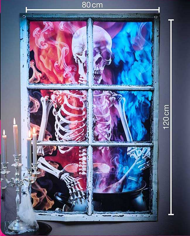 Deko-Bild „Skelett mit Kochtopf“