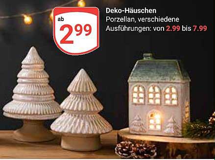Deko-Häuschen aus Porzellan - verschiedene Ausführungen
