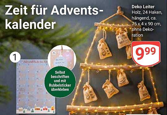 Deko Leiter für Adventskalender