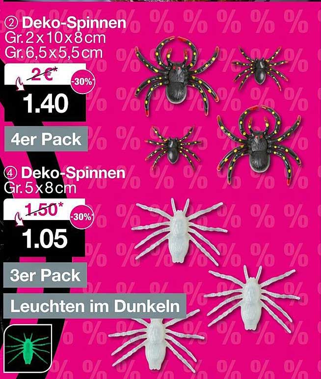 Deko-Spinnen 4er Pack und 3er Pack - Gruselspaß für jedes Ambiente