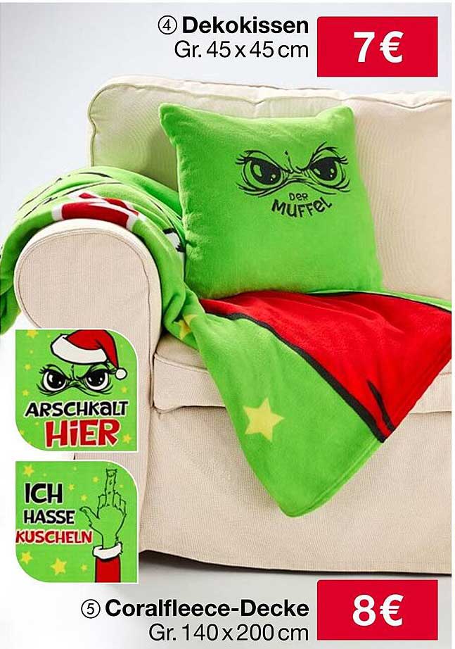 Dekokissen und Coralfliece-Decke
