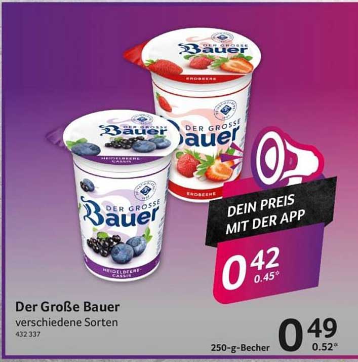 Der Große Bauer verschiedene Sorten 250-g-Becher