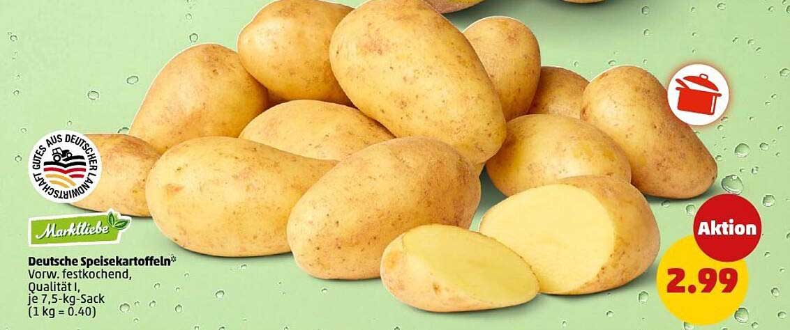 Deutsche Speisekartoffeln - Vorw. festkochend, Qualität 1, je 7,5-kg-Sack