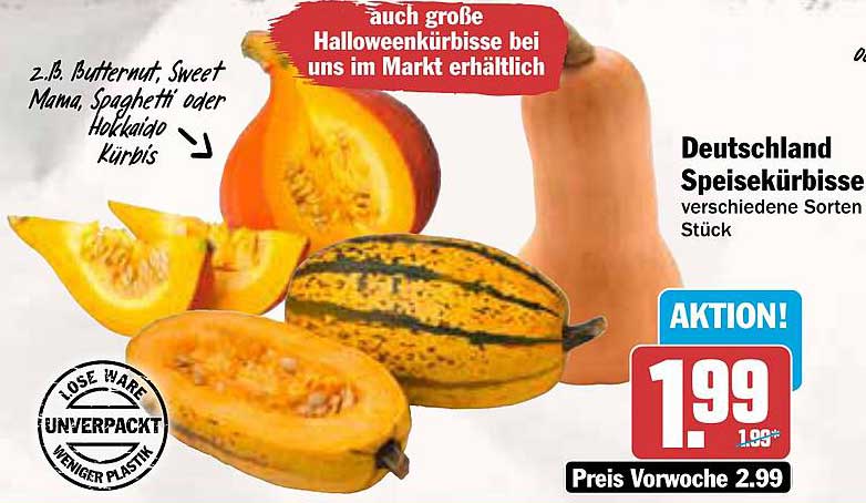 Deutschland Speisekürbisse verschiedene Sorten Stück