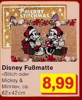 Disney Fußmatte »Stitch oder Mickey & Minnie«, ca. 62x42cm