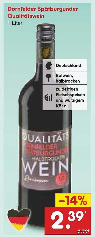 Dornfelder Spätburgunder Qualitätswein 1 Liter