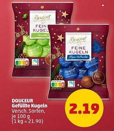 DOUCEUR Gefüllte Kugeln, verschiedene Sorten, je 100 g