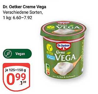 Dr. Oetker Creme Vega - Verschiedene Sorten