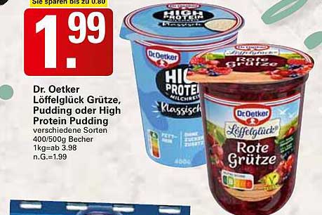 Dr. Oetker Löffelglück Grütze, Pudding oder High Protein Pudding