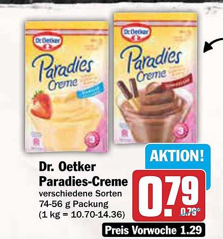 Dr. Oetker Paradies-Creme verschiedene Sorten 74-56 g Packung