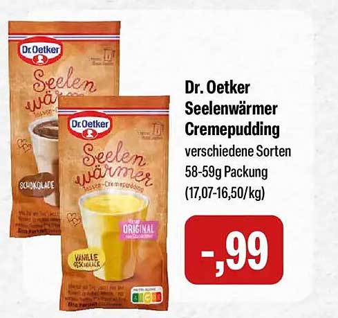 Dr. Oetker Seelenwärmer Cremepudding verschiedene Sorten 58-59g
