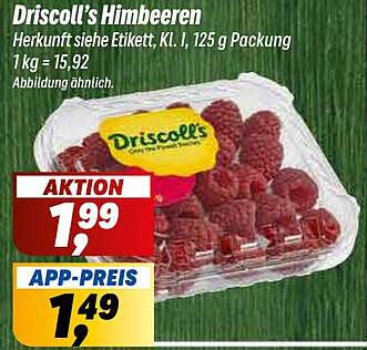 Driscoll’s Himbeeren, 125 g Verpackung